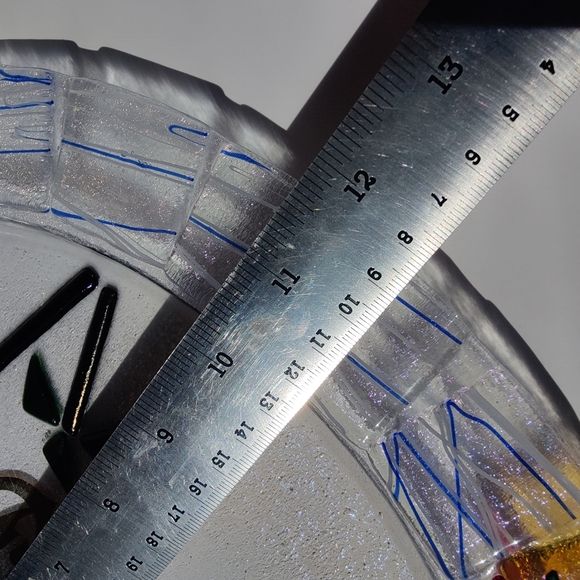 Fused Glass | oval Challah platter 15 inches long - Picture 12 of 16